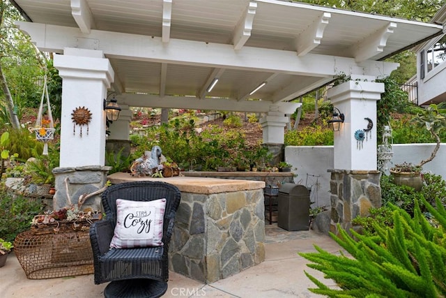 view of patio / terrace with a gazebo