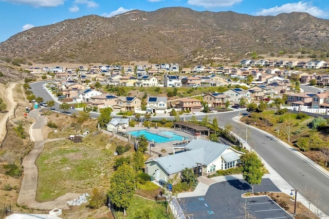 aerial view with a mountain view