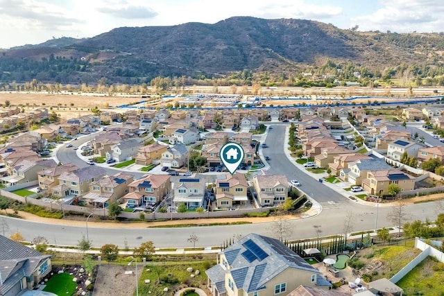 bird's eye view featuring a mountain view