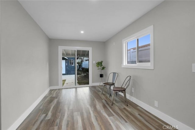 unfurnished room featuring light hardwood / wood-style floors