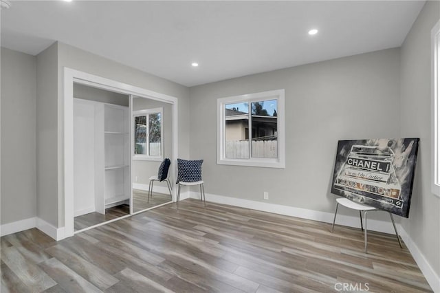 unfurnished room featuring light hardwood / wood-style flooring