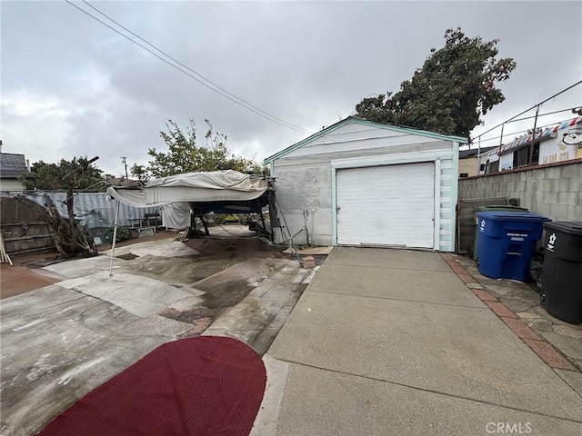 view of garage