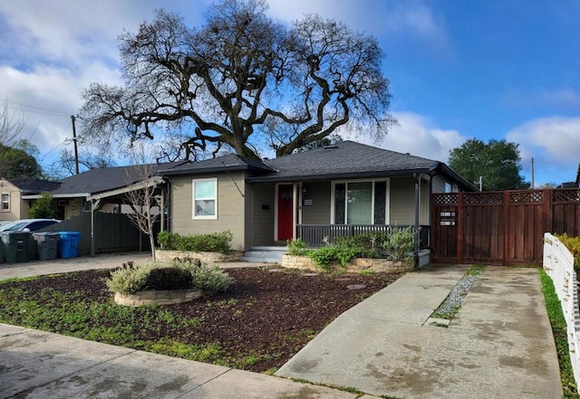 bungalow-style house with a porch