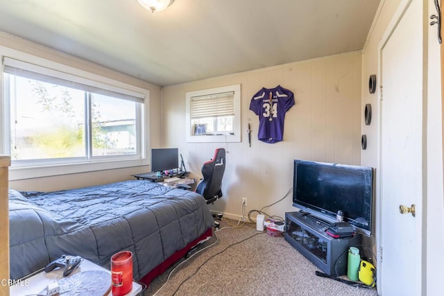 bedroom featuring carpet