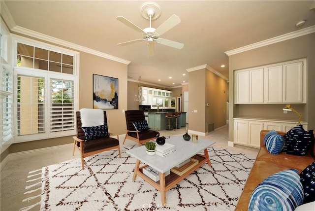 12999 Caminito Pointe Del Mar, Del Mar, CA 92014 - living room with crown molding and baseboards