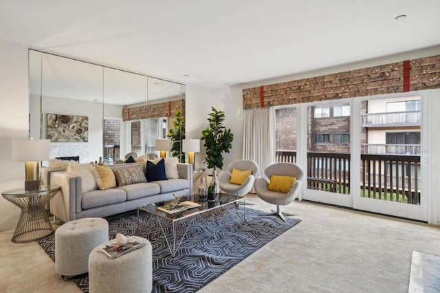 view of carpeted living room