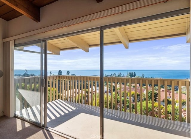 balcony with a water view