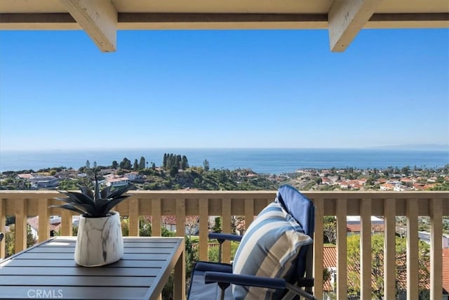 balcony with a water view