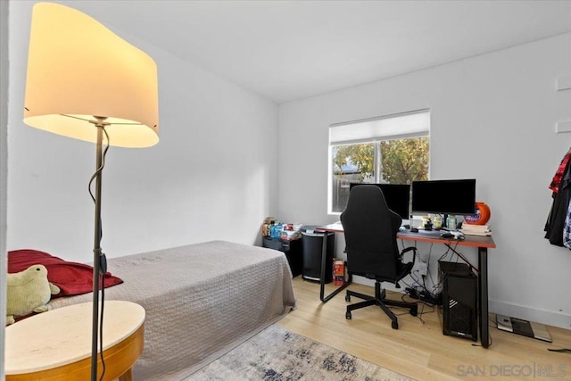 bedroom featuring light hardwood / wood-style floors