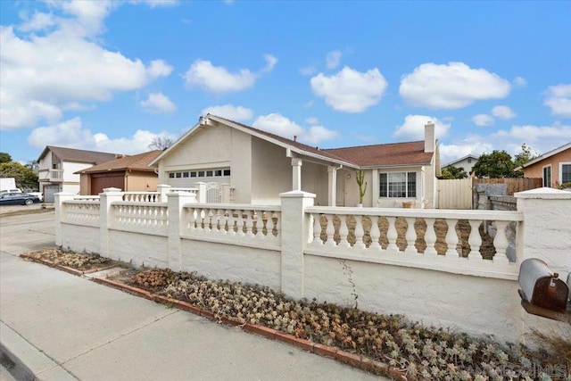 view of front of house with a garage