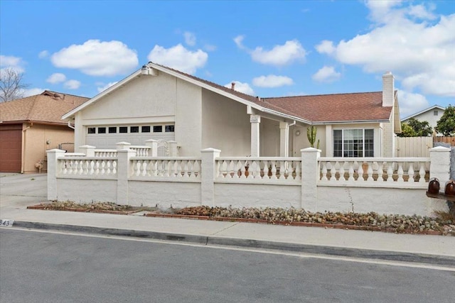 view of front facade featuring a garage