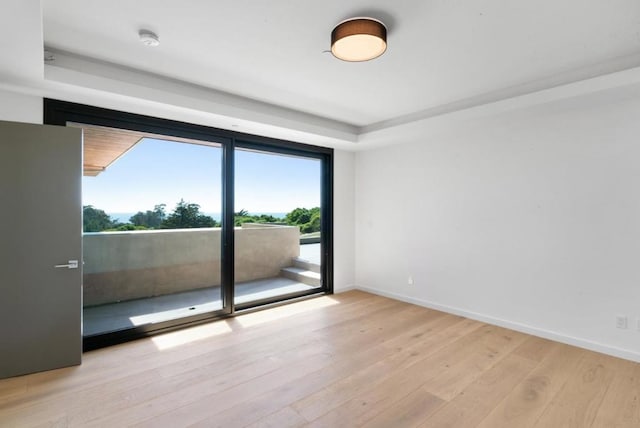 unfurnished room featuring light hardwood / wood-style flooring