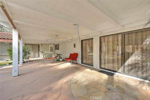 view of patio / terrace with ceiling fan