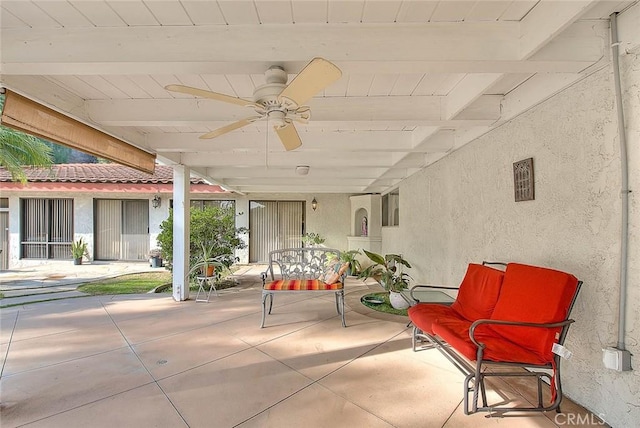 view of patio with ceiling fan