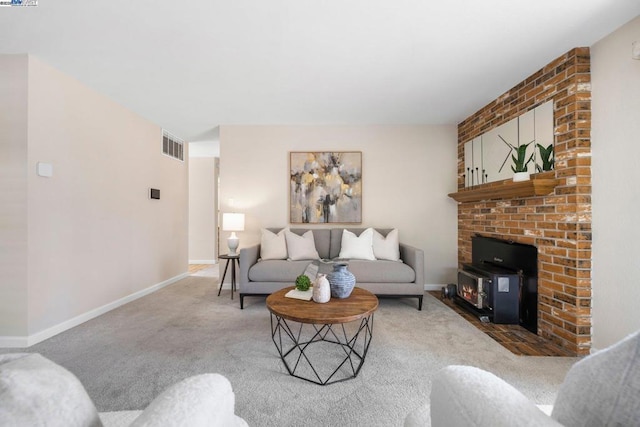 living room featuring carpet floors