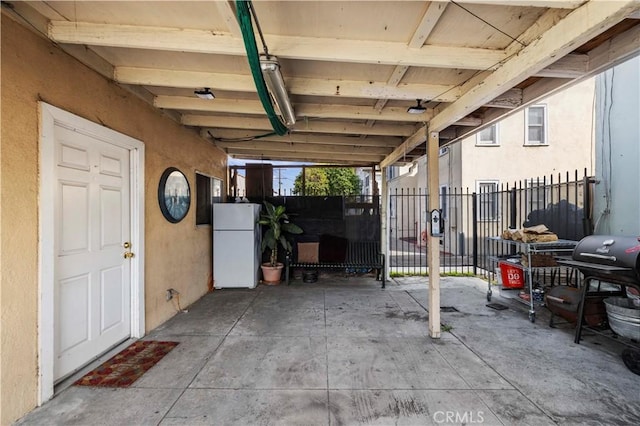 view of patio / terrace featuring a grill