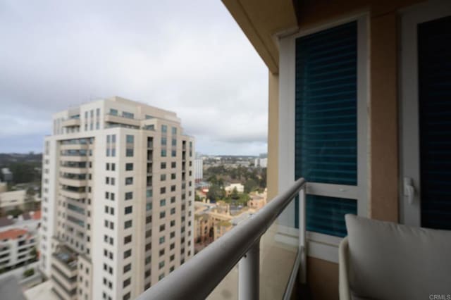 balcony with a view of city