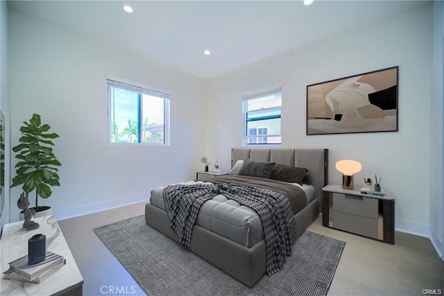 bedroom featuring light hardwood / wood-style floors