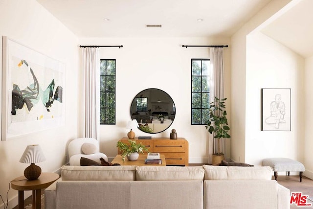 living room featuring hardwood / wood-style flooring