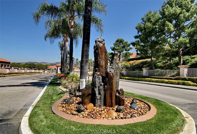 view of street featuring sidewalks and curbs