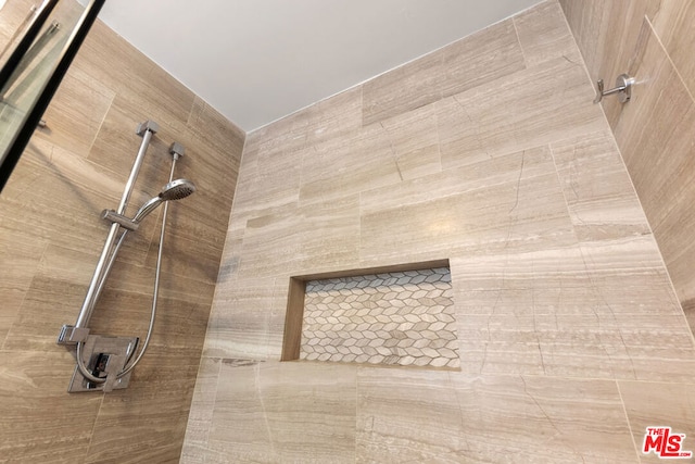 room details featuring a tile shower