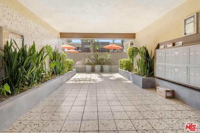 view of patio / terrace featuring mail boxes