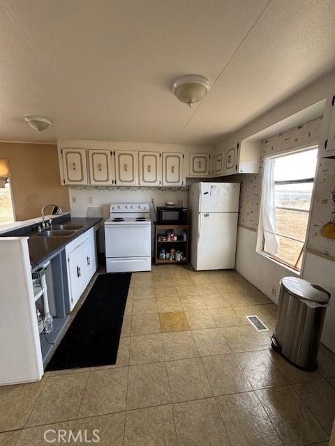 kitchen with sink and white appliances