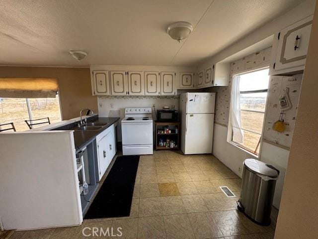 kitchen featuring sink and white appliances