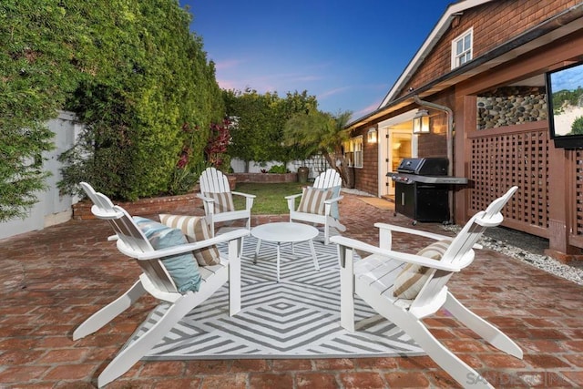 view of patio / terrace featuring a grill