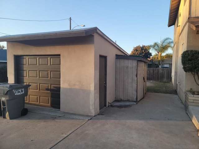 view of garage