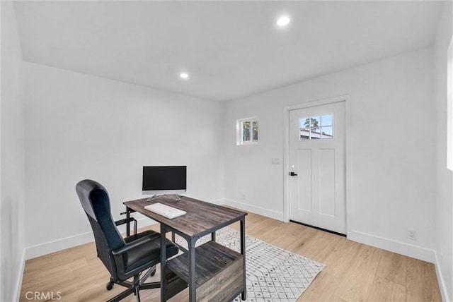 office featuring light wood-type flooring