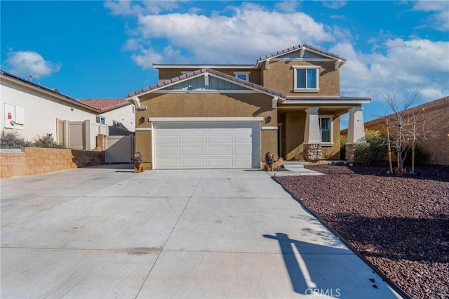 view of front of house with a garage