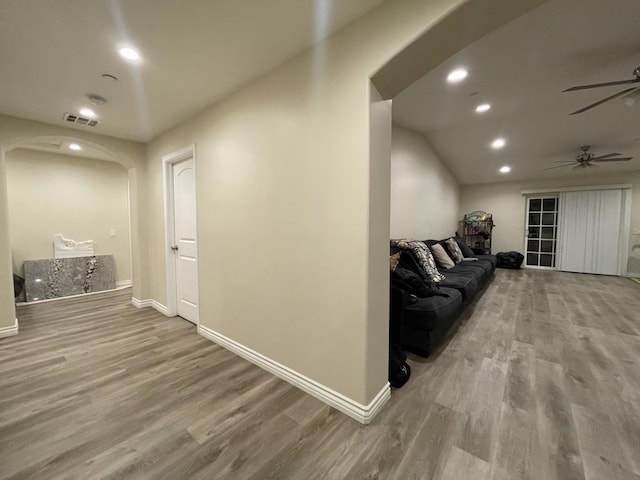 hall featuring hardwood / wood-style flooring