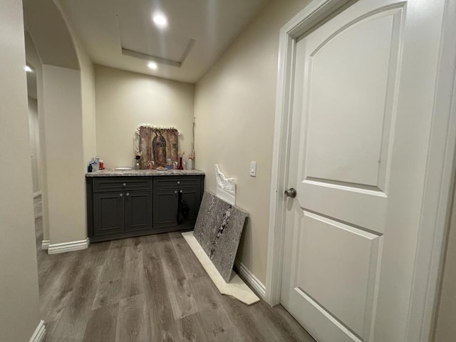 interior space featuring hardwood / wood-style flooring