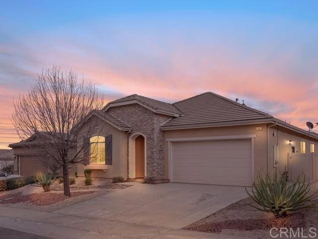 view of front of house with a garage