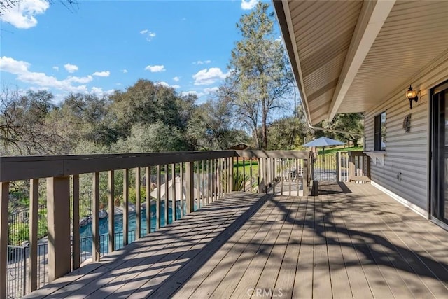 view of wooden deck