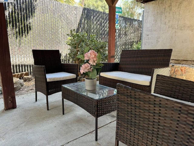 view of patio featuring an outdoor living space