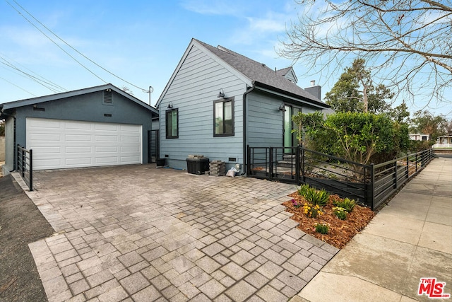 view of home's exterior featuring a garage