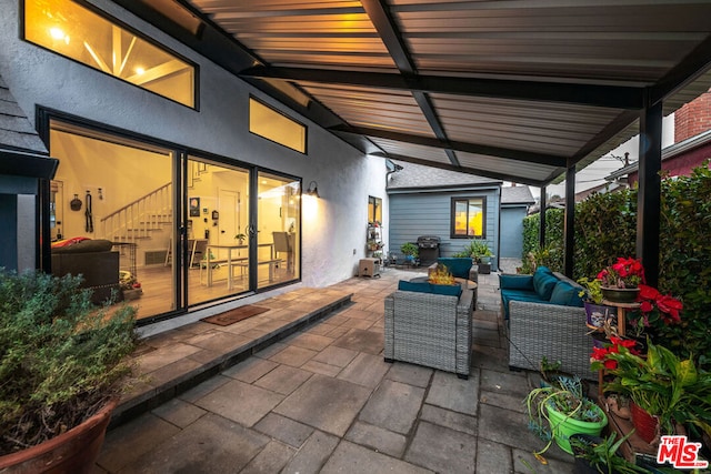 view of patio with an outdoor hangout area