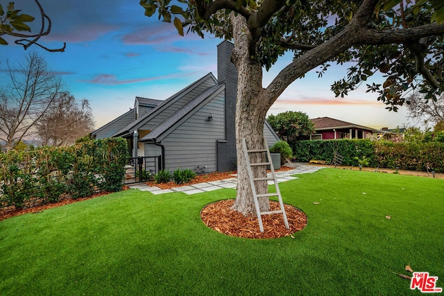 exterior space featuring a yard