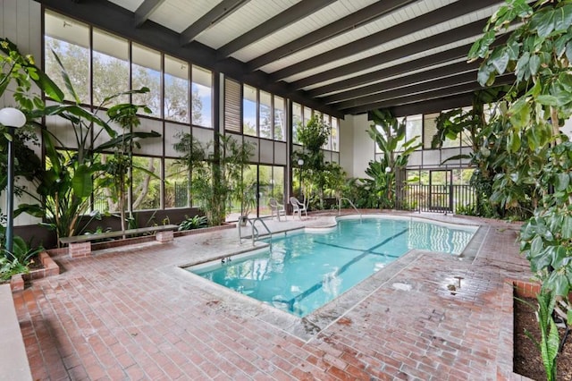 view of pool featuring a patio area