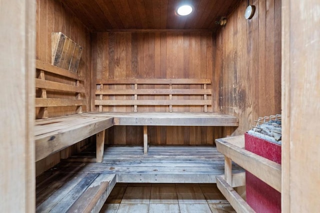 view of sauna