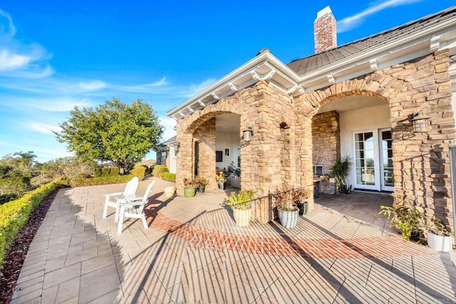 view of patio / terrace featuring french doors