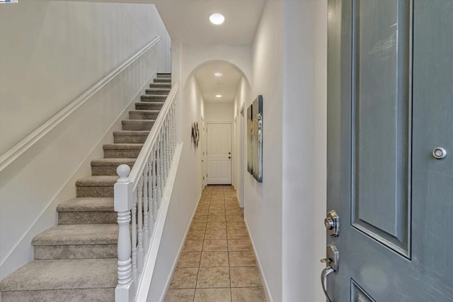 view of tiled foyer entrance