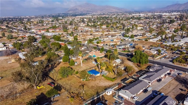 drone / aerial view with a mountain view