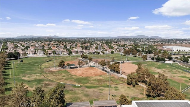 aerial view with a residential view and a mountain view