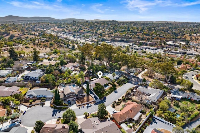 aerial view featuring a mountain view