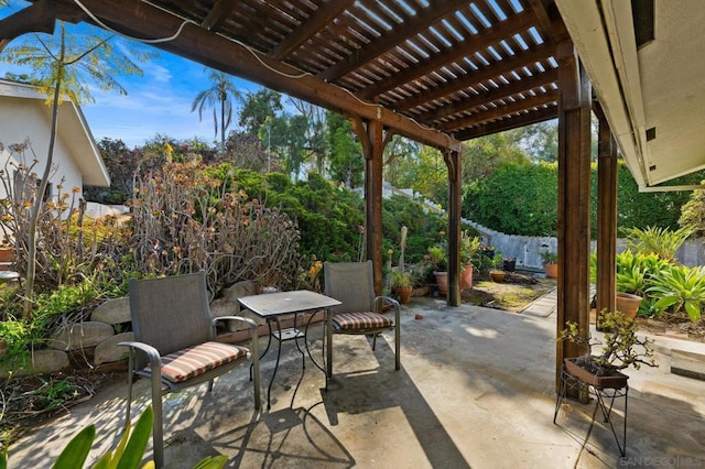 view of patio / terrace with a pergola