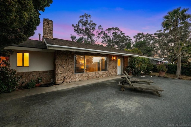 single story home with a patio