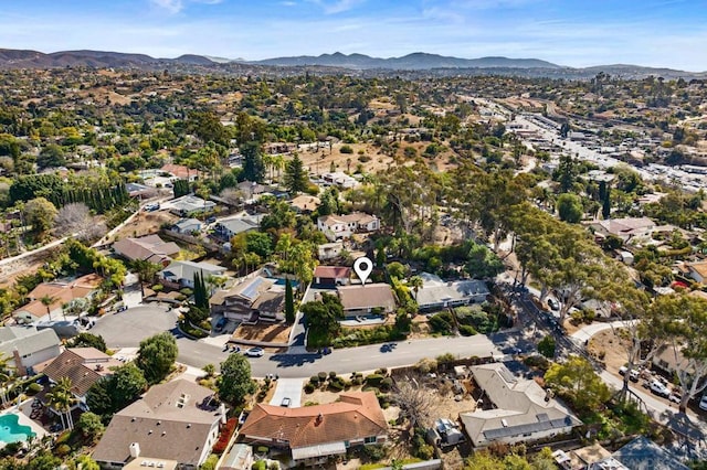 aerial view featuring a mountain view